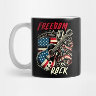 American Flag Guitarist Guitar Patriotic Men Women Mug